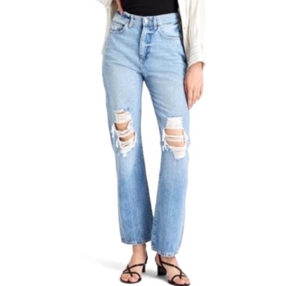 Dl1961 Emilie Straight Ultra High-Rise Distressed Jeans 31 Nwt